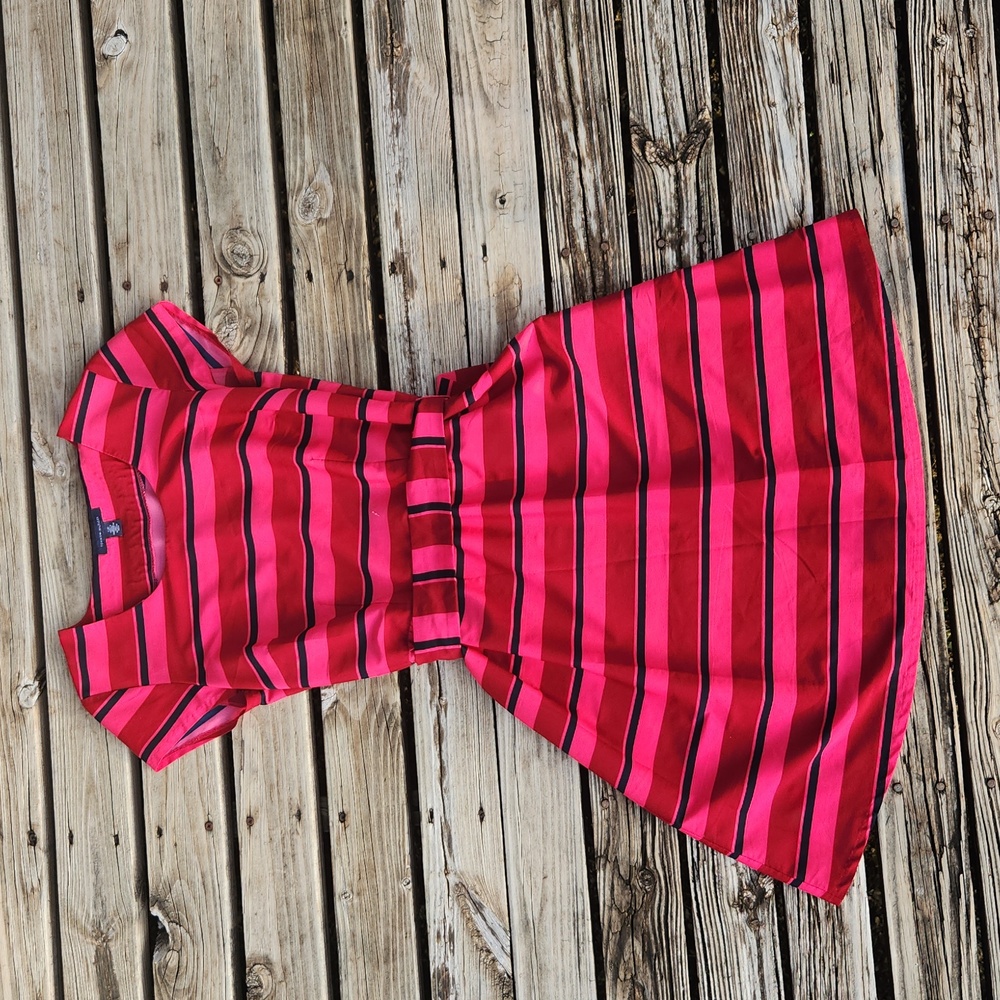 Tommy Hilfiger Pink Red Striped Dress Business Pepfessional Small Girly